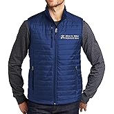 TEEAMORE Men's Custom Embroidered Puffy Vest for Men Personalied Nurse Zip Up Packable Puffer Sleeves Vest Add Your Text