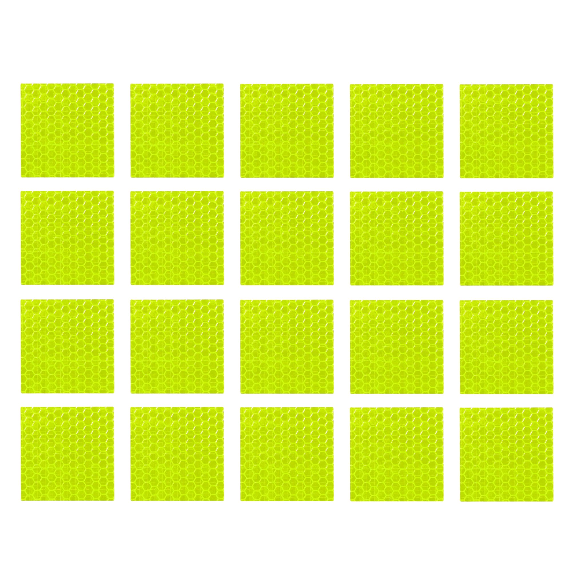 VekAuto 20 Pcs Reflective Stickers, Square Shape for Cars Fluorescent Yellow