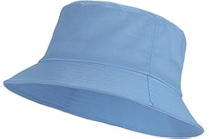 Umeepar Unisex Cotton Packable Bucket Hat Sun Hat Plain Colors for Men Women