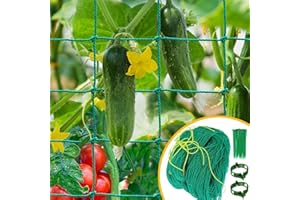 MELOHO Garden Trellis Netting for Climbing Plants Outdoor, 6.6x16.4 FT Plant Netting for Cucumber, Tomato, 27 Strands Trellis Net with 4x4 Inch Mesh as Vegetable Netting for Grape, Bean, Pond