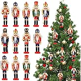 Aoriher 36 Pcs Christmas Nutcracker Ornament Small Wooden Soldier Hanging Decorations Nutcracker Figure Ornament for Christmas Figure Decoration