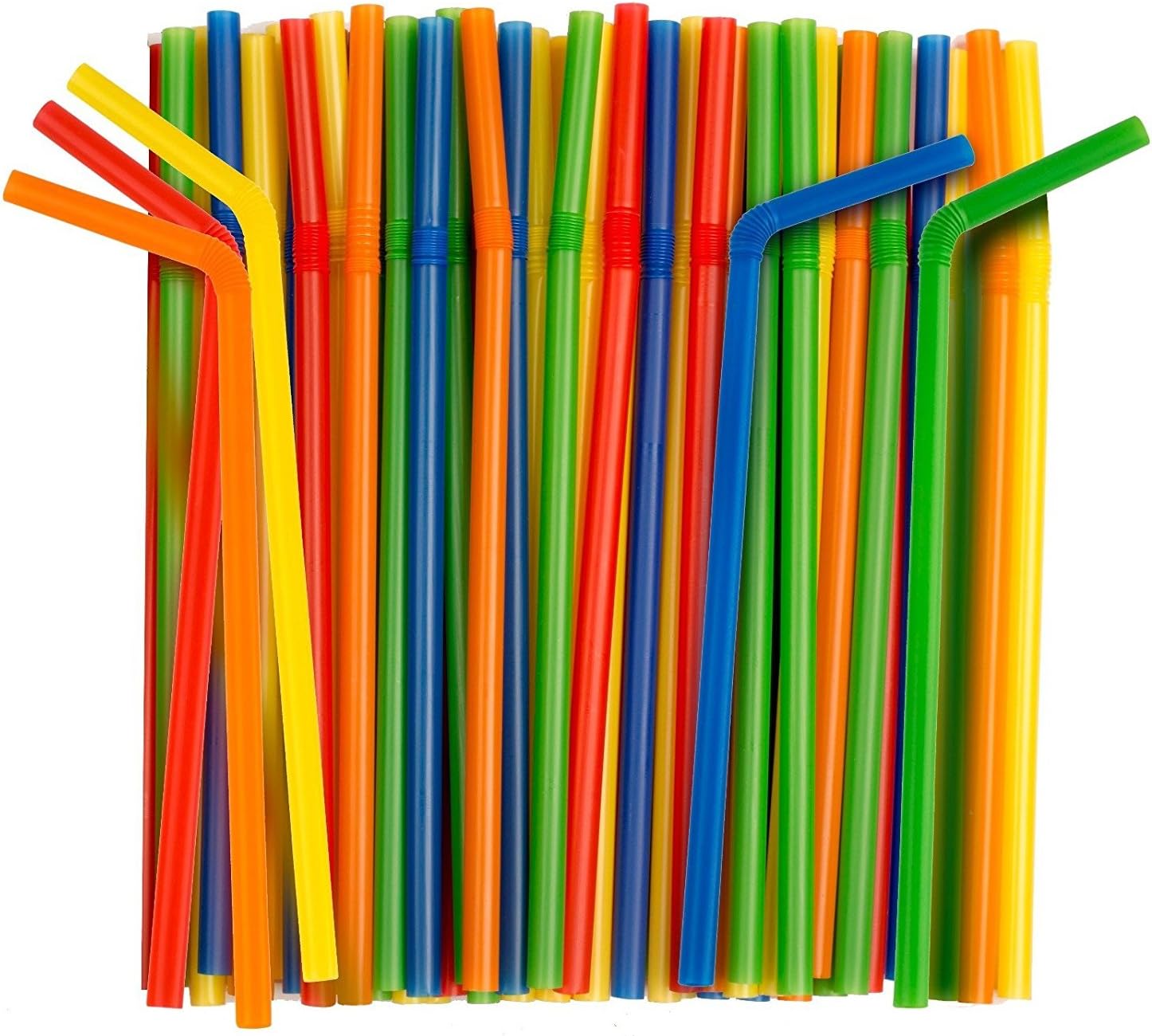 Giant Flexible Smoothie Straws [100 Pack] Assorted Colors: Kitchen & Dining