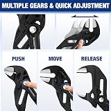 WORKPRO 250 mm Adjustable Pliers Wrench Dual Handle 50 mm Jaw Capacity view 3