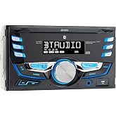 Jensen MPR420 Double DIN Bluetooth Car Stereo, AM/FM Radio, USB Playback | Bluetooth hands-free calling and streaming, push-to-talk assistant, USB playback and charging