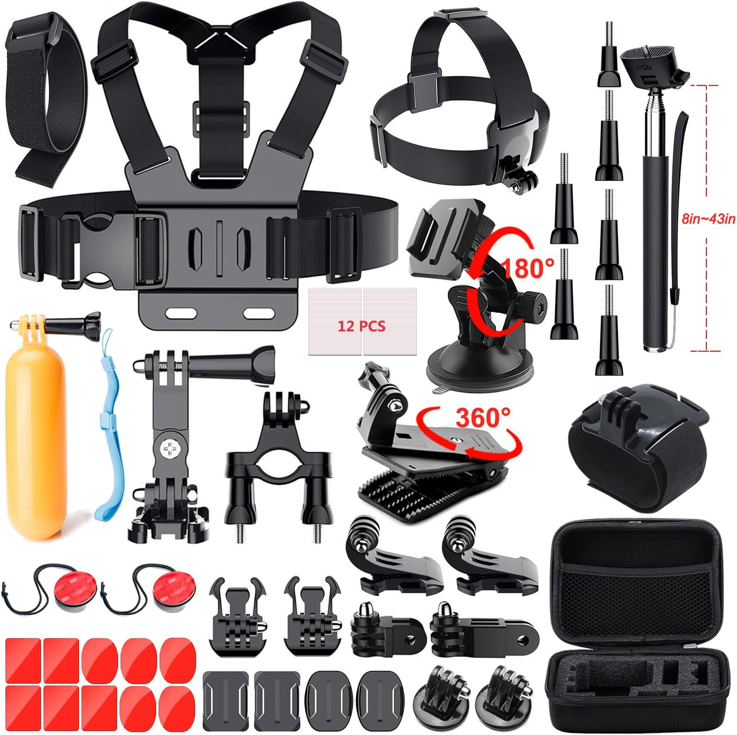 GoPro Accessories Kit For GoPro Hero 7 6 5 Black 4 3 Session Action Camera Accessories for Xiaomi Yi 4k AKASO Apeman SJ4000 5000 6000
