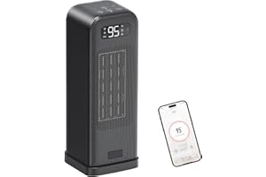 MORENTO Space Heaters for Indoor Use, Portable Electric Heater with Thermostat, Smart and Voice Control, 1500W PTC Ceramic Sa