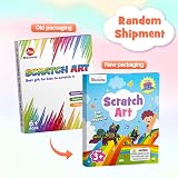 Mocoosy 60Pcs Scratch Art Paper Kids Rainbow Doodle Pads Kit with Stencils view 9
