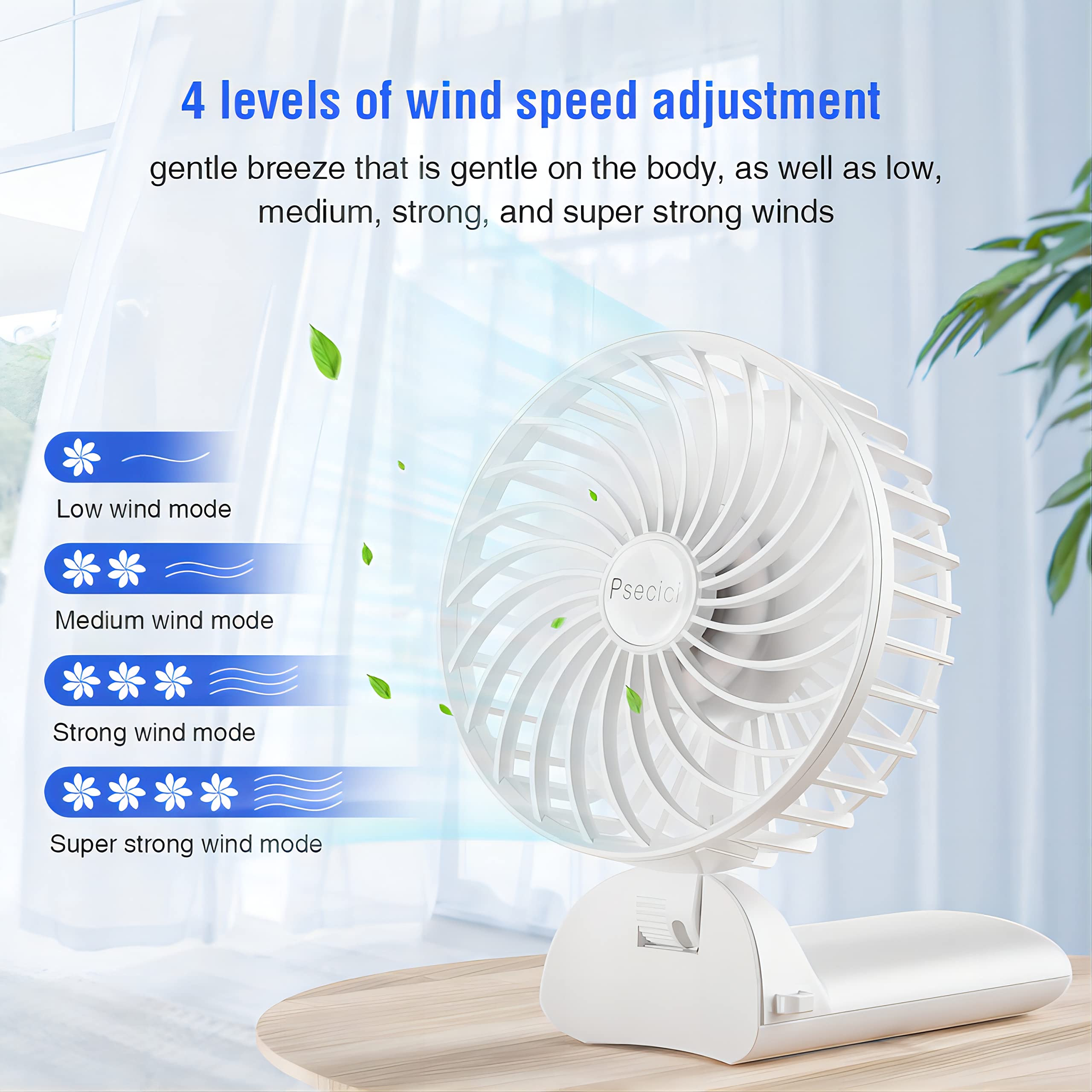 Handheld Fan, Mini Portable Personal Fan with lanyard, 4 Speeds Level 180° Foldable Design for Desk/Travel/Office/Outdoor