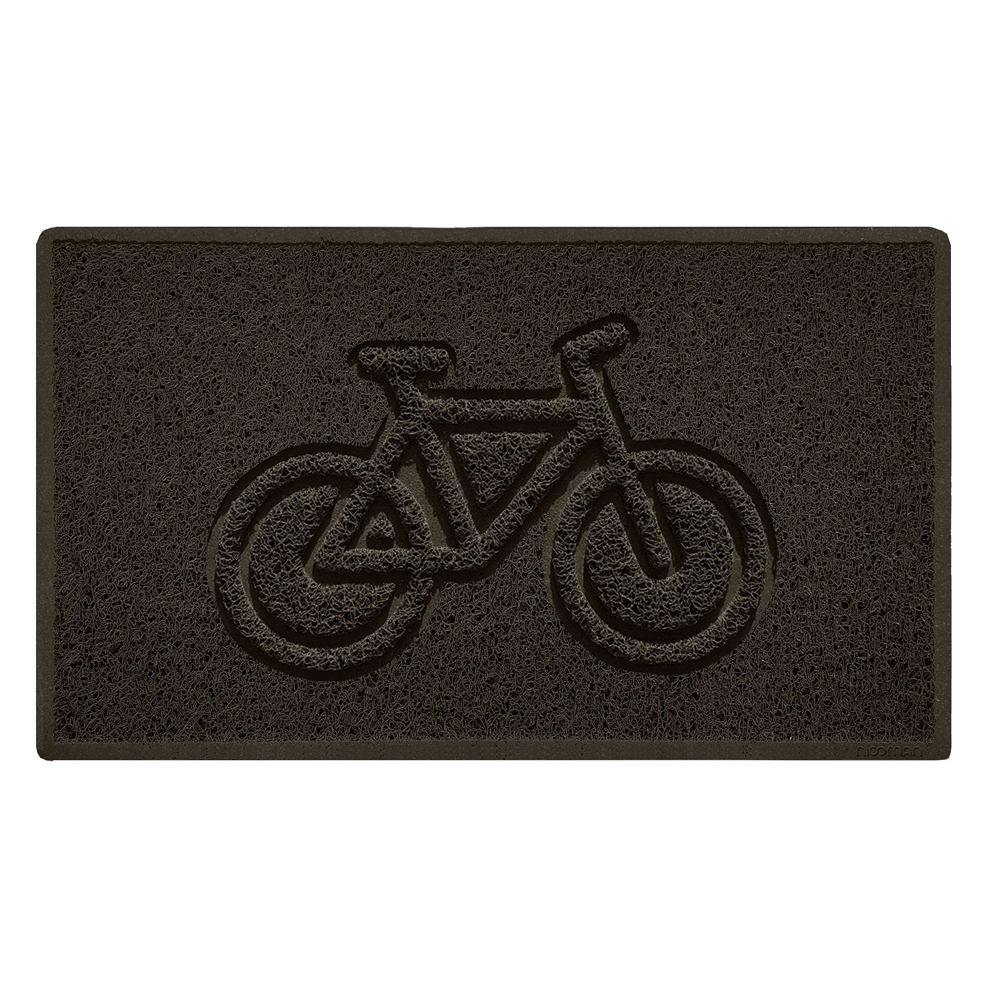 Nicoman Bike Embossed Shape Door Mat Dirt-Trapper Washable Barrier Doormat-(Use Indoor or Sheltered Outdoor)-(75x44cm/29.5x17.3inches,Medium) Brown