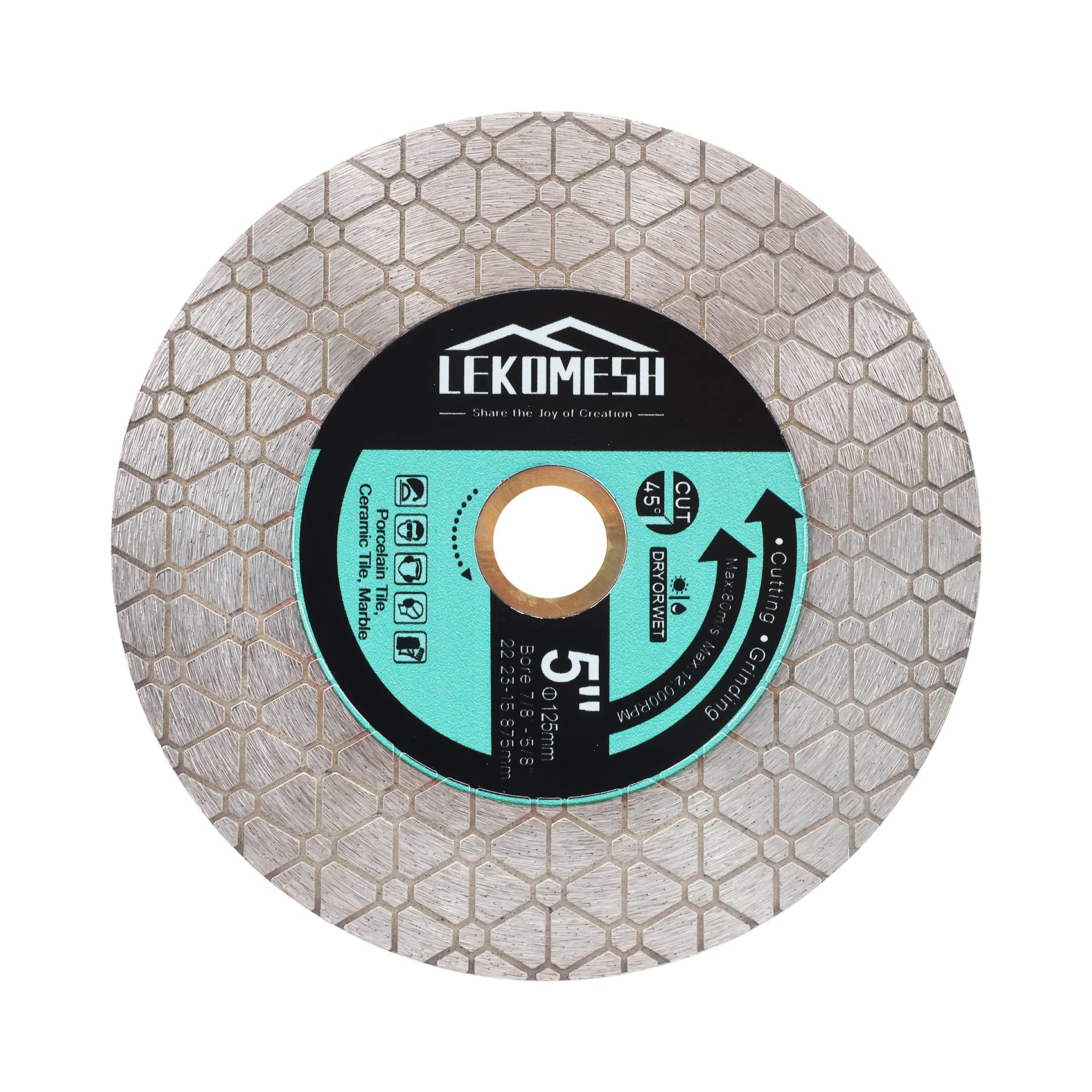 Diamond Tile Cutting Discs 5"/125mm - Double-sided Diamond Discs LEKOMESH for Cutting Grinding Porcelain Ceramic Tile Marble Granite Artificial Stone