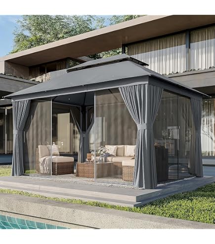 Garden Winds Ersatzbezug Für Manhattan Hexagon Pavillon – RipLock 350, Dach & Netz, Beige