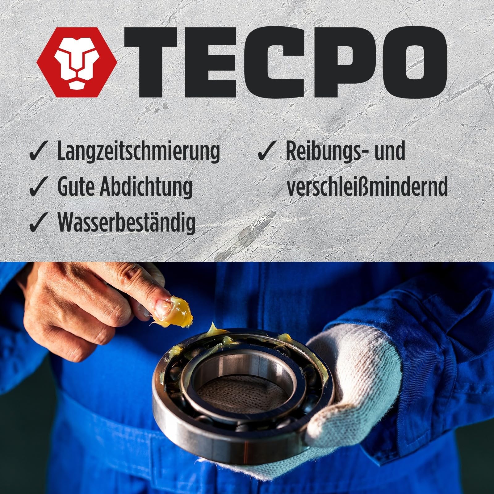TECPO Universal Mehrzweckfett EP2 400g Kartusche Schmierfett, Lithiumfett, Universalfett, KFZ-Schmierung, wasserbeständig, KP2K-30 Lithium Fett (12x 400g) 4
