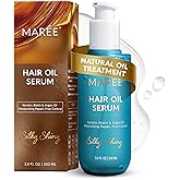 MAREE Hair Oil for Frizzy Hair with Argan Oil, Keratin & Biotin – Hair Serum for Dry and Curly Hair Gloss – Frizz Control Hai