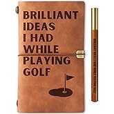 InnoBeta Golf Gifts for Men/Women, Funny Golf Gifts Leather Journal Notebook with Pen and Pen clip 7.87 x 4.7 Cover, 4 x 7.5 Pages (Inches) - Brilliant