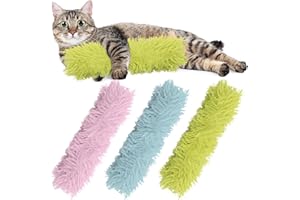 Maiiu 3 Pack Soft and Durable Cat Pillows, Rich Color Catnip Toys - Indoor Interactive Cat Kicker Toys for Cats (Green Set)