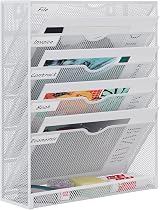 EasyPAG Metal 6 Tier A4 Wall Mounted Document Holder White