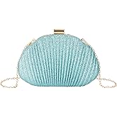 Women Seashell Evening Bag Purse Mermaid Chain Strap Clutch Handbag Shoulder Bag | Seashell, Mermaid, Chain Strap