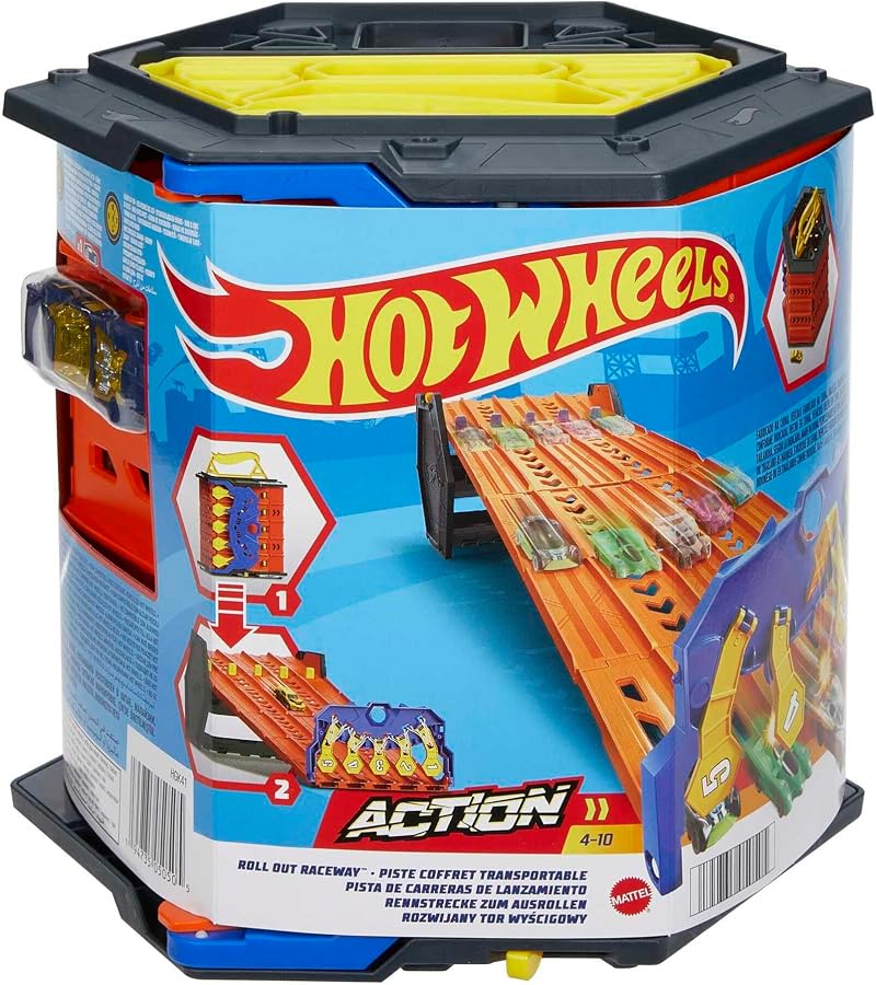 Hot Wheels Track Builder Roll Out Raceway 5 Lane Race Set with Car