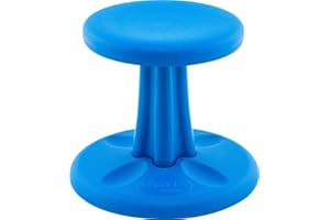 KORE DESIGN LLC KORE Design Wobble Stool Chair, Girls + Boys Kid Desk Stools, Ergonomic Small Office Chairs, Flexible Seating for Active Kids, ADD/ADHD, Classroom, School, Home, Preschool (12in), Age 4-5 yrs, Blue