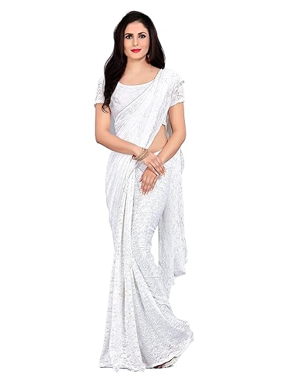Women's Net Saree With Blouse Piece