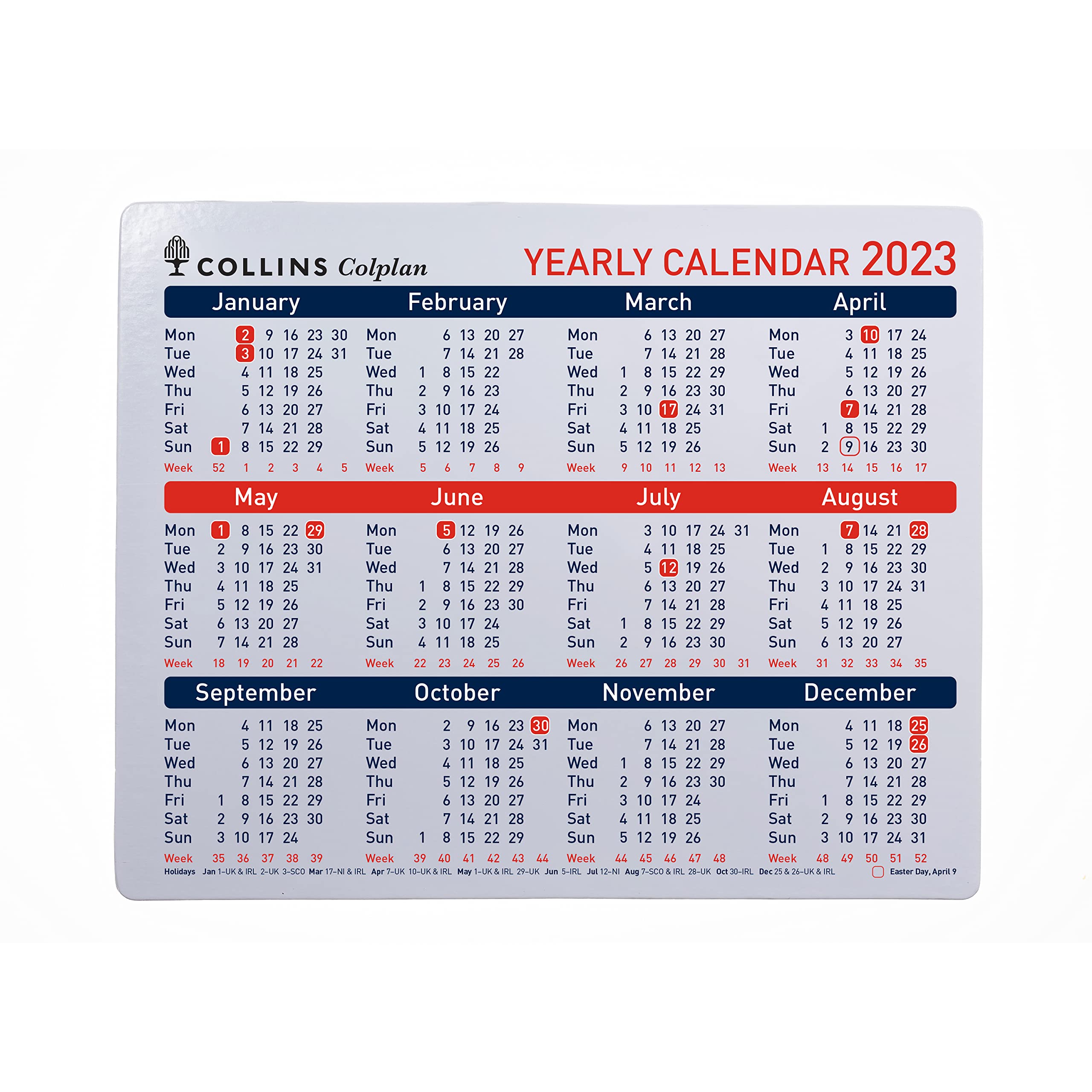 Collins Colplan A4 Yearly Calendar 2023 - (CDS1-23)