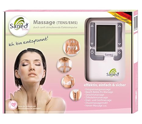 SaneoVITAL Massage * TENS EMS Reizstromgerät * Massagegerät * deutsche Markenqualität * Medizinprodukt * Gesichtsmassage * Ba