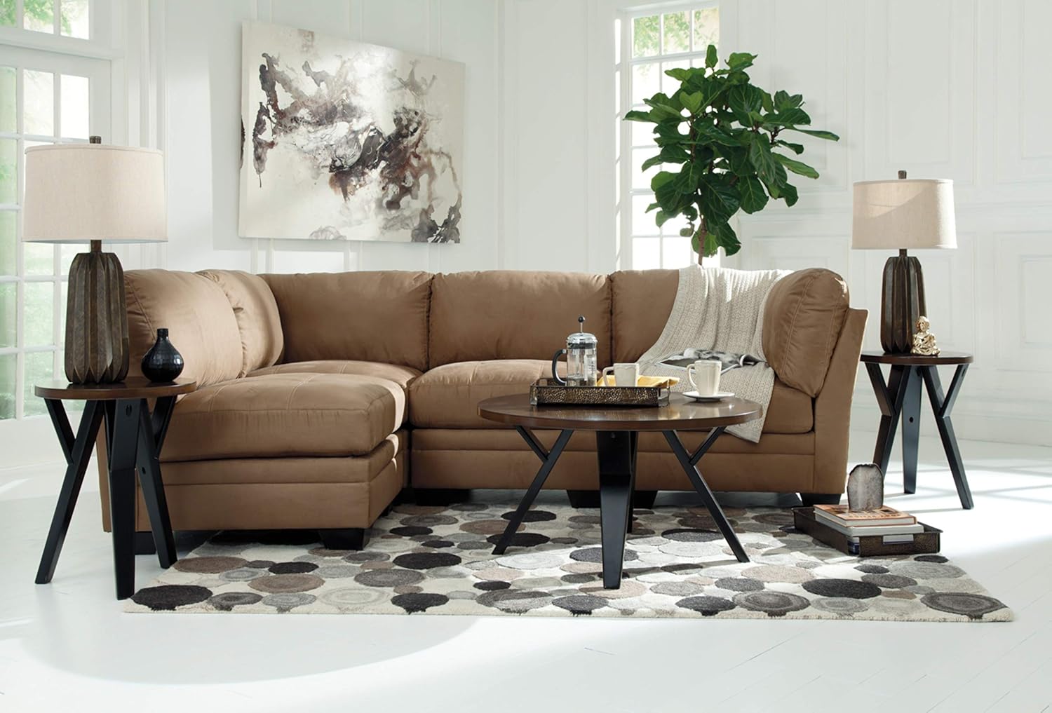 Signature Design by Ashley - Ingel Contemporary Table Set - Includes Coffee Table & 2 End Tables, Brown/Black: Furniture & Decor