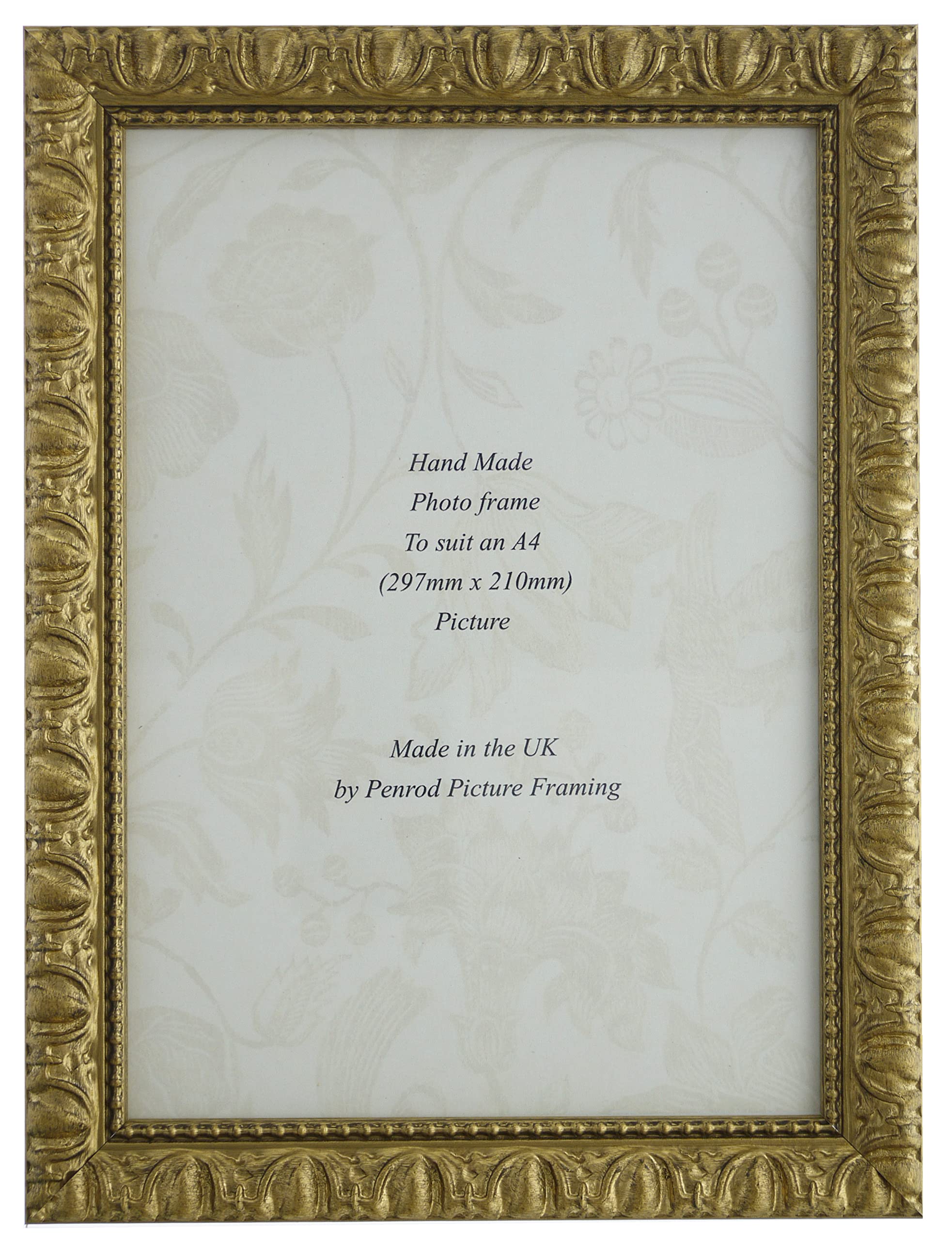 Giselle Hand Made Antique Gold Shabby Chic Ornate Wooden Vintage Photo Frame for an A4 (297 mm x 210 mm) Photo. Real Glass Glazed. โ image 1