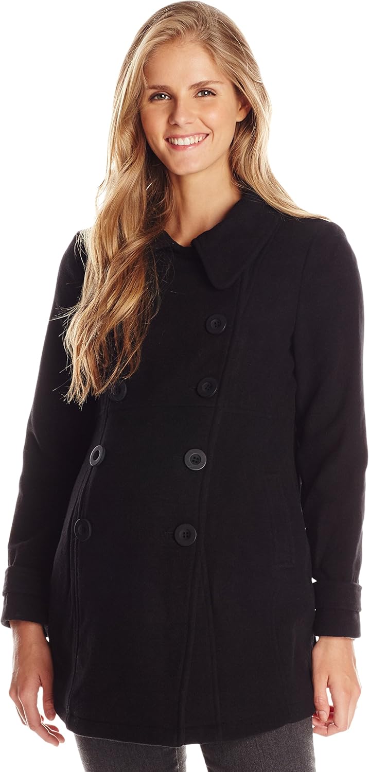 JoJo Maman Bebe Women's Maternity Peacoat, Black, UK 8/US 4 at Amazon