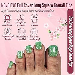 NOVO OVO Long Square Toe Nail Tips Press on Full