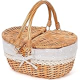 Happypicnic 12" Picnic Basket - Small Wicker Basket