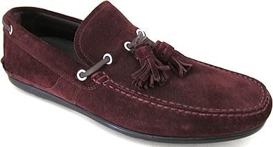 burgundy suede loafers
