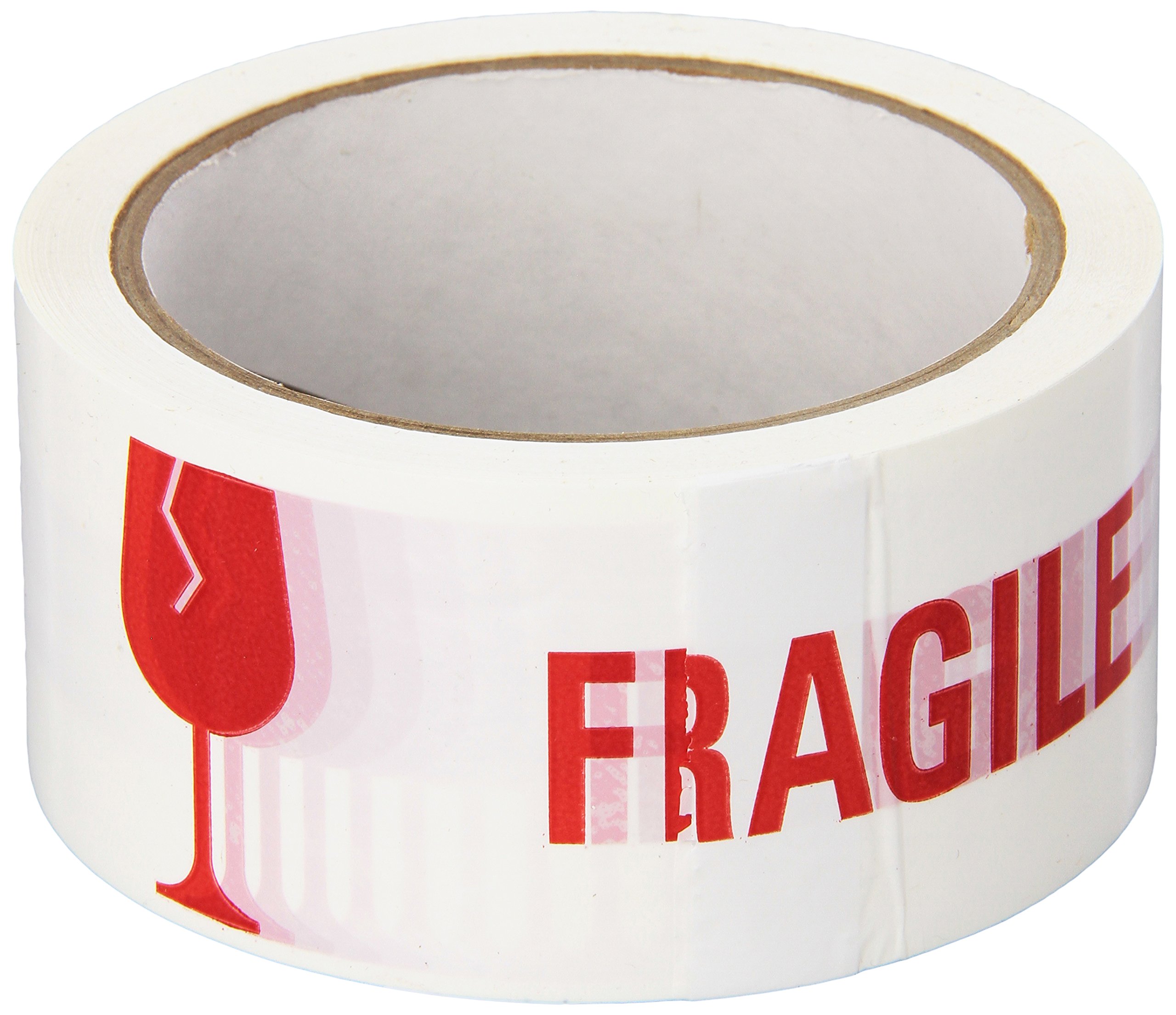 TapeCase 150SP-5 Printed White Carton Sealing Tape with Red - ''Fragile'' - 48MM x 55yds