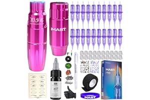 Mast Tour Tattoo Pen Kit, Wireless Tattoo Battery Power Supply Tattoo Machine Gun Kit, 20Pcs Cartridge Tattoo Needles Certifi