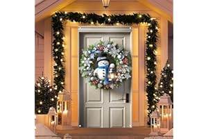 BlissYard Christmas Door Cover Banner 71x35 Golden Bells and Red Bow Hanging Swag Design Holiday Door Backdrop Winter Porch Decoration Outdoor Photography Background Christmas Door Decor for Home