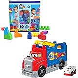 Mega BLOKS First Builders Big Building Bag Blue + Build & Race Rig Building Set Bundle, 95 Pieces, Building Toys for Toddlers