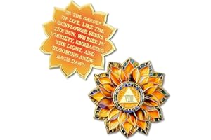 IELCJJ Sunflower 8 Year Sobriety Coin - Colorful Glass Broken and Rebuilt AA Coins - Eight Year Addiction NA AA Chips and Medallions - 1-20 Celebrate Living Clean Alcoholics Anonymous Gifts for Men Women