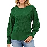 Sweater for Women 2025 Chunky Cable Knit Long Sleeve Sweaters Elegant O Neck Diamond Ribbed Knitted Jumper Tops