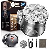 VOVO Head Shavers for Bald Men 2 Speed 6D Electric Face Head Shaver Large Capacity Cordless Type-C Rechargeable IPX7 Waterproof Bald Head Shaver Wet & Dry Use Head Razor Suitable for Home and Travel