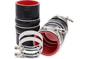 INGOULUT 2PCS Silicone Charge Air Cooler Straight Hose 3 inch(76mm) Coupler, Rubber Hump 4-ply Aramid Reinforced CAC Pipe for Intercooler Intake Turbo Boot Radiator Tubing,3x6 inch with 4PCS T Bolt Clamp