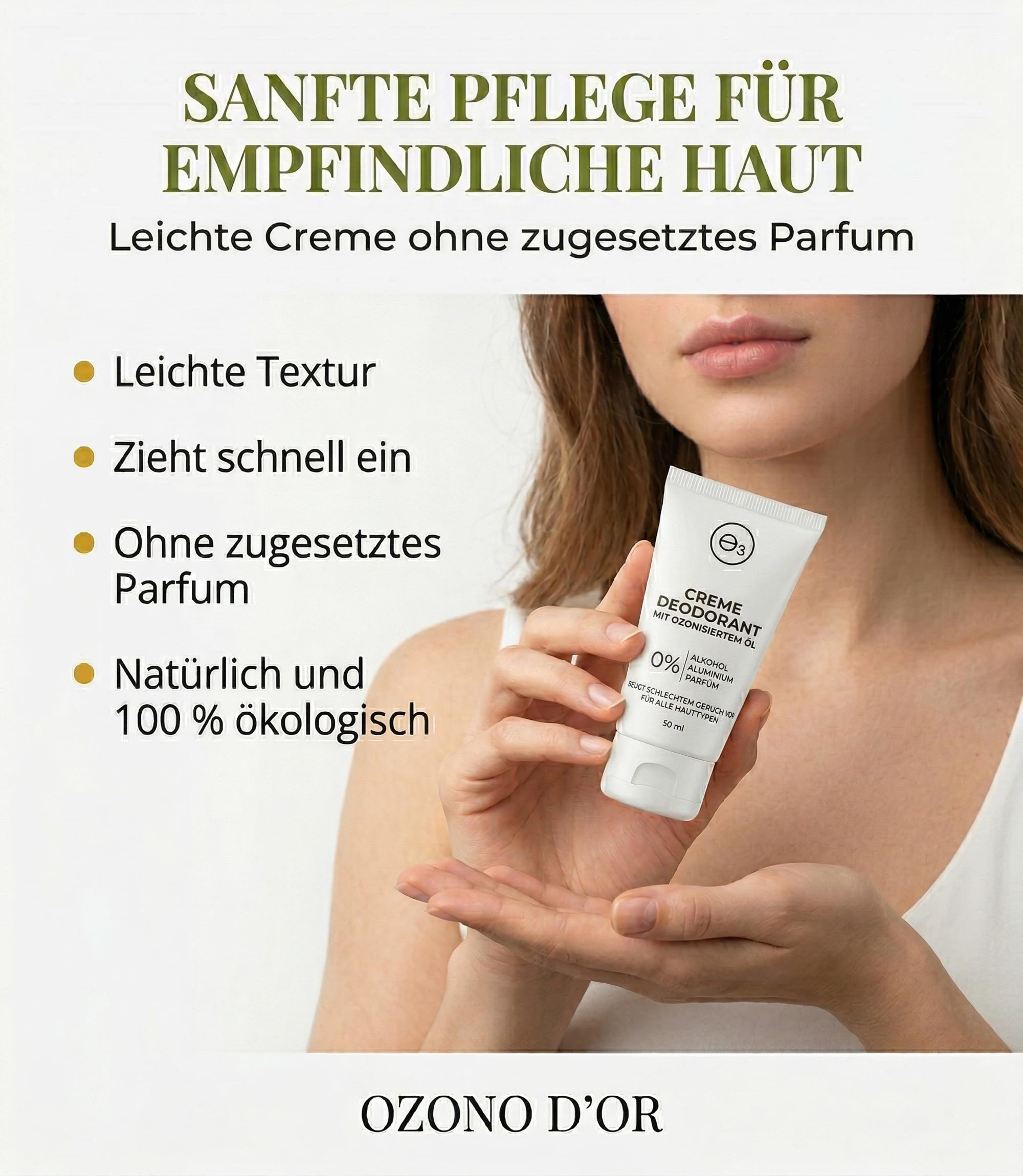 Deo Damen Bio 100% natürlich mit antibakteriellem ozonisiertem Öl für empfindliche Haut Deodorant for Men Deo ohne Aluminium ohne Parfum Deo Creme Damen ohne Parabene Geruchskontrolle 50 ml 7