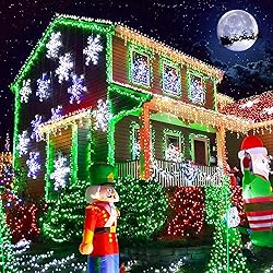 JMEXSUSS Green Christmas Lights Clear Wire, 66ft