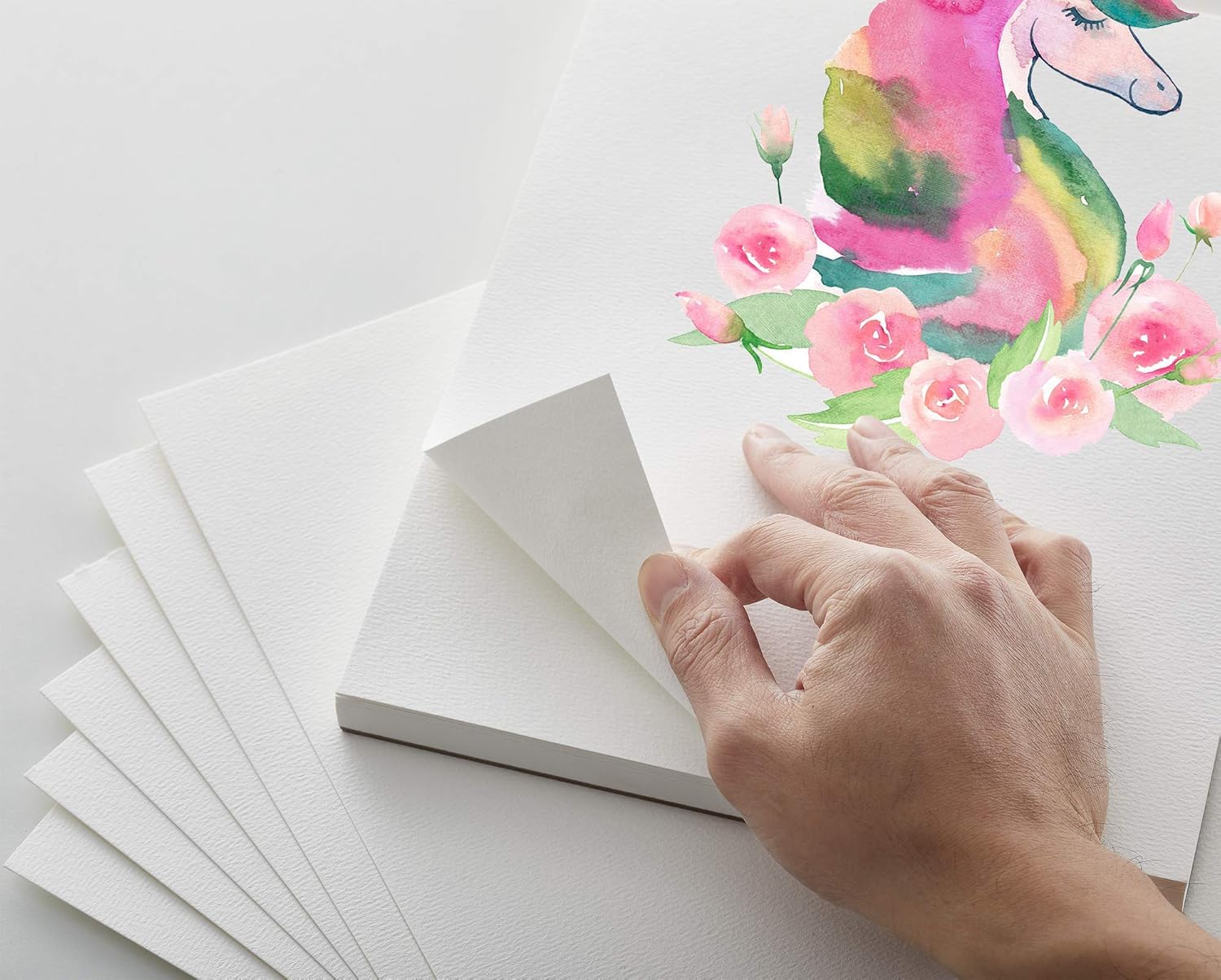 UPGREY Watercolor Paper Pads 35 Sheets Acrylic Painting Paper 9"x12" Sketch Pads Drawing Paper Acid Free Sketchbook Watercolor Journal Cold-Pressed Double Sided for Wet & Dry Media (140lb/300gsm)