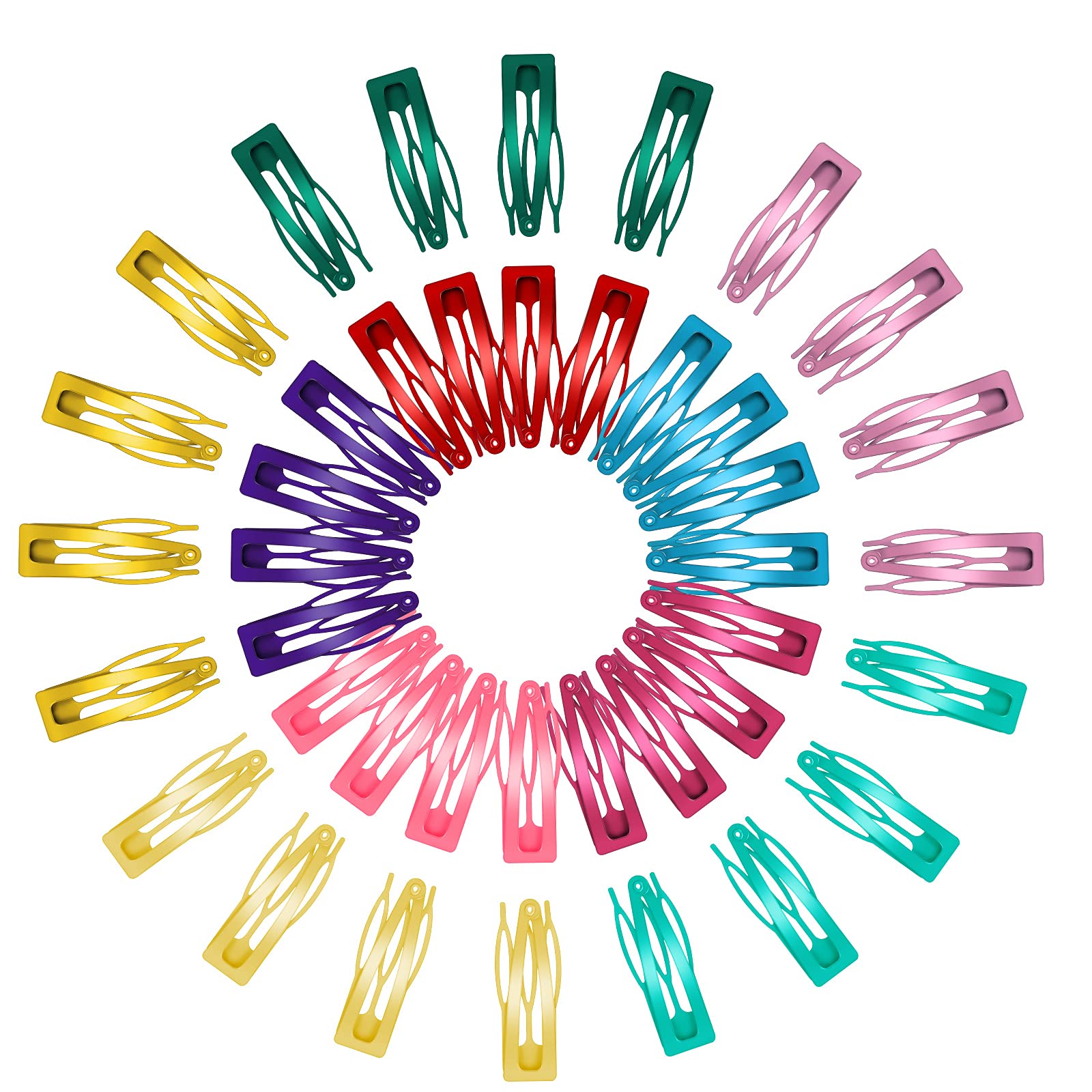 Photo 1 of 40 Pcs Double Grip Hair Clips Metal Snap Hair Clips Double Snap Barrettes Non Slip Hair Barrettes for Women Hair Making, Salon Supplies, 10 Colors