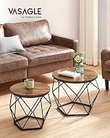 VASAGLE Coffee Tables Set of 2, Industrial Rustic Brown Black LET040B01 view 2