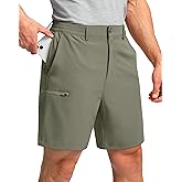 Pinkbomb Men's Golf Shorts with 6 Pockets Stretch Quick Dry Hiking Work Dress Shorts for Men (Grey Sage, 3X-Large)