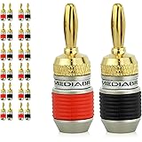 Mediabridge Banana Plugs - Corrosion-Resistant 24K Gold-Plated Connectors - 12 Pair/24 Banana Plugs (Part# SPC-BP2-12)