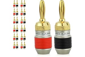 Mediabridge™ Banana Plugs - Corrosion-Resistant 24K Gold-Plated Connectors - 12 Pair/24 Banana Plugs (Part# SPC-BP2-12)
