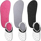 Velmitten 3 Pairs Shoe Insole for Clog Garden Shoe Liner Washable Barefoot Insert Sockless Pad for Women Men Nurse(Black, Hot Pink, Gray)