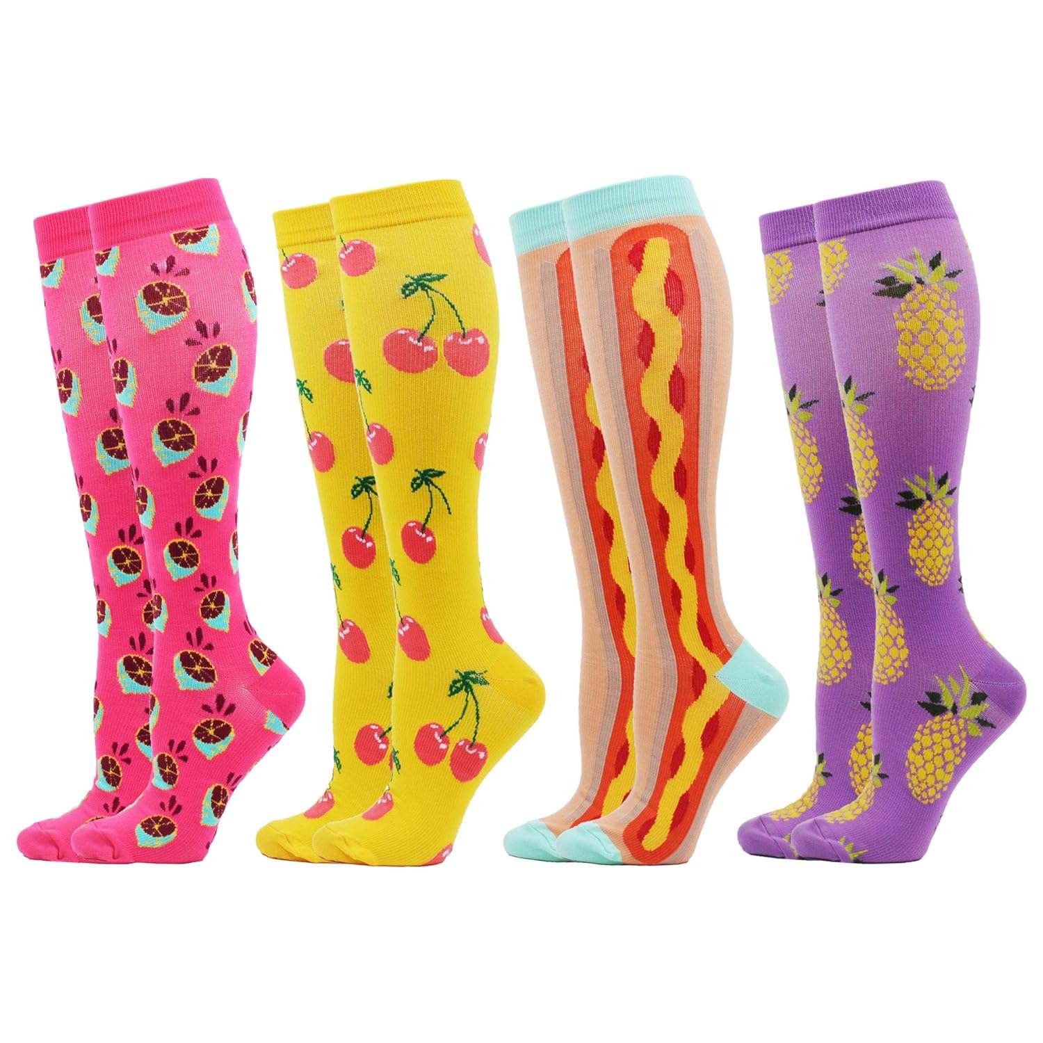 WeciBor Women's Funny Casual Combed Cotton Colorful Cool Fun Knee High